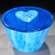 Blue Fused & Sandcarved Glass Candy Dish by Bob Heath