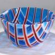 Blue Bowl with Red & White Stripes by Bob Heath