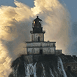 Tillamook lighthouse storm waves